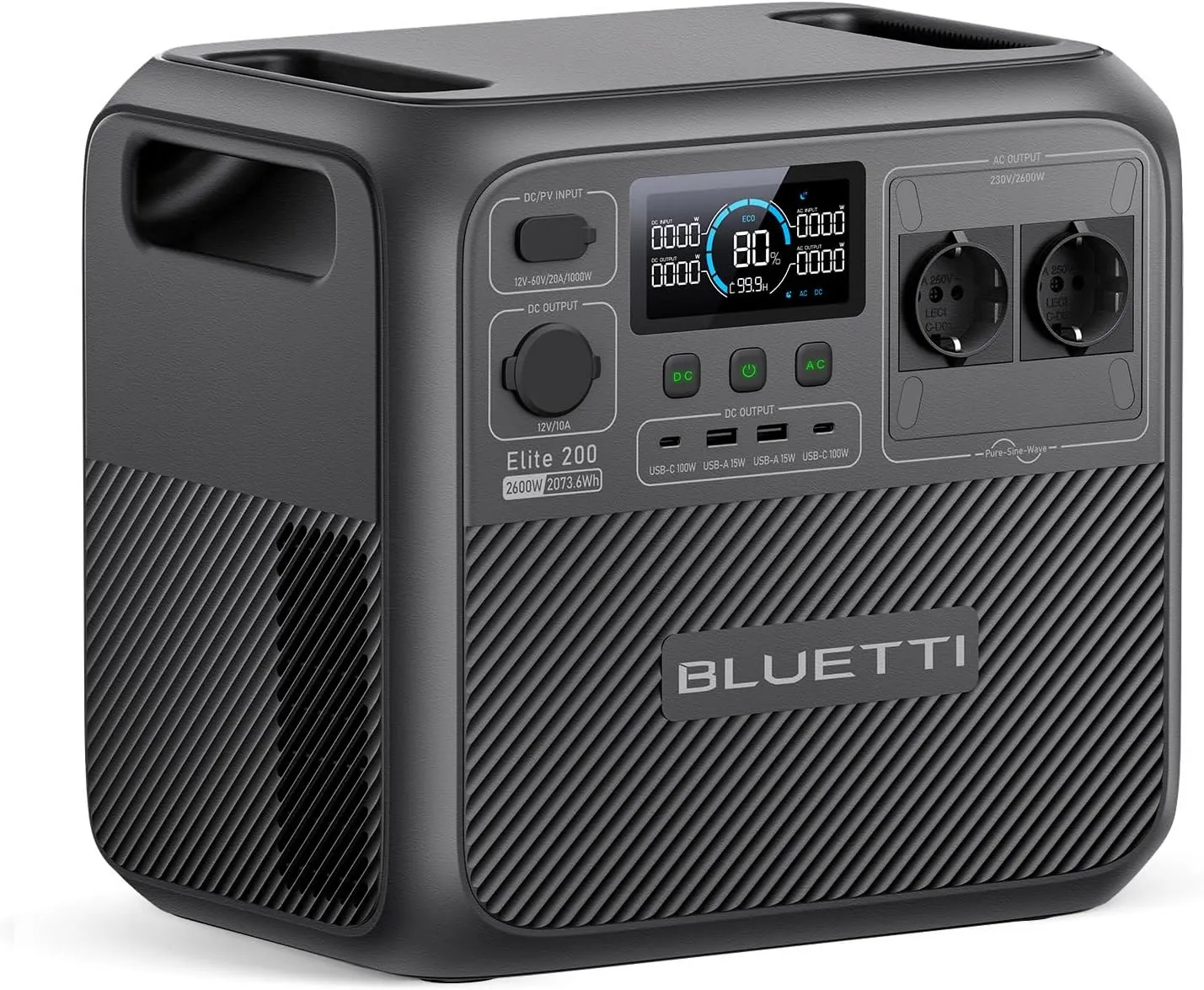 Station électrique portable BLUETTI Elite 200 V2, 2073,6 Wh