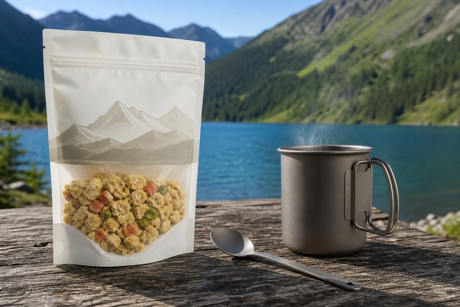 Sachet de repas lyophilisé et mug